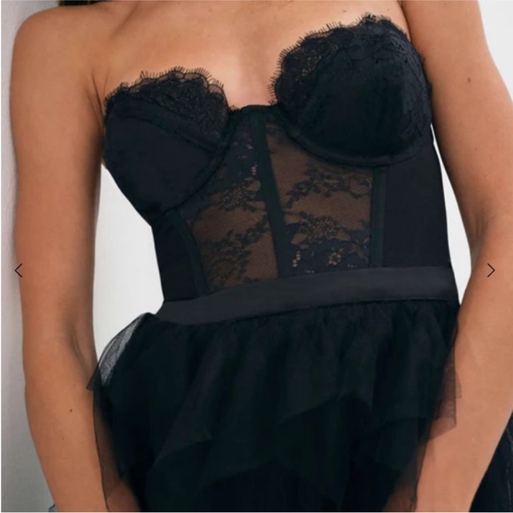 NWT For Love and Lemons black bustier dress - Picture 3 of 12
